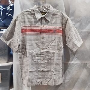 Timberland Men's Casual Plaid Shirt with Red Accent